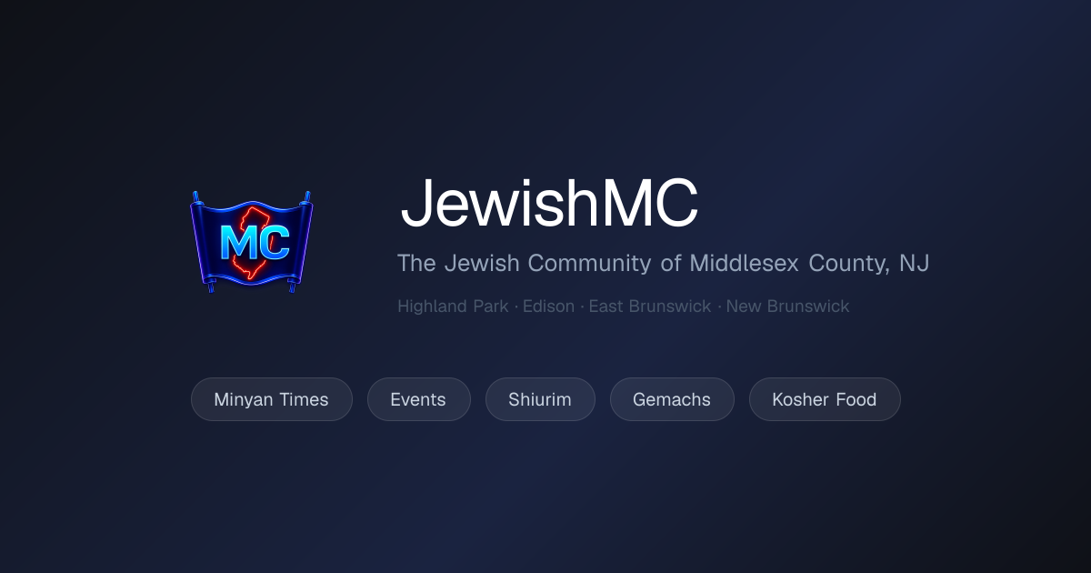 JewishMC — Minyan Times & Jewish Community of Middlesex County, NJ